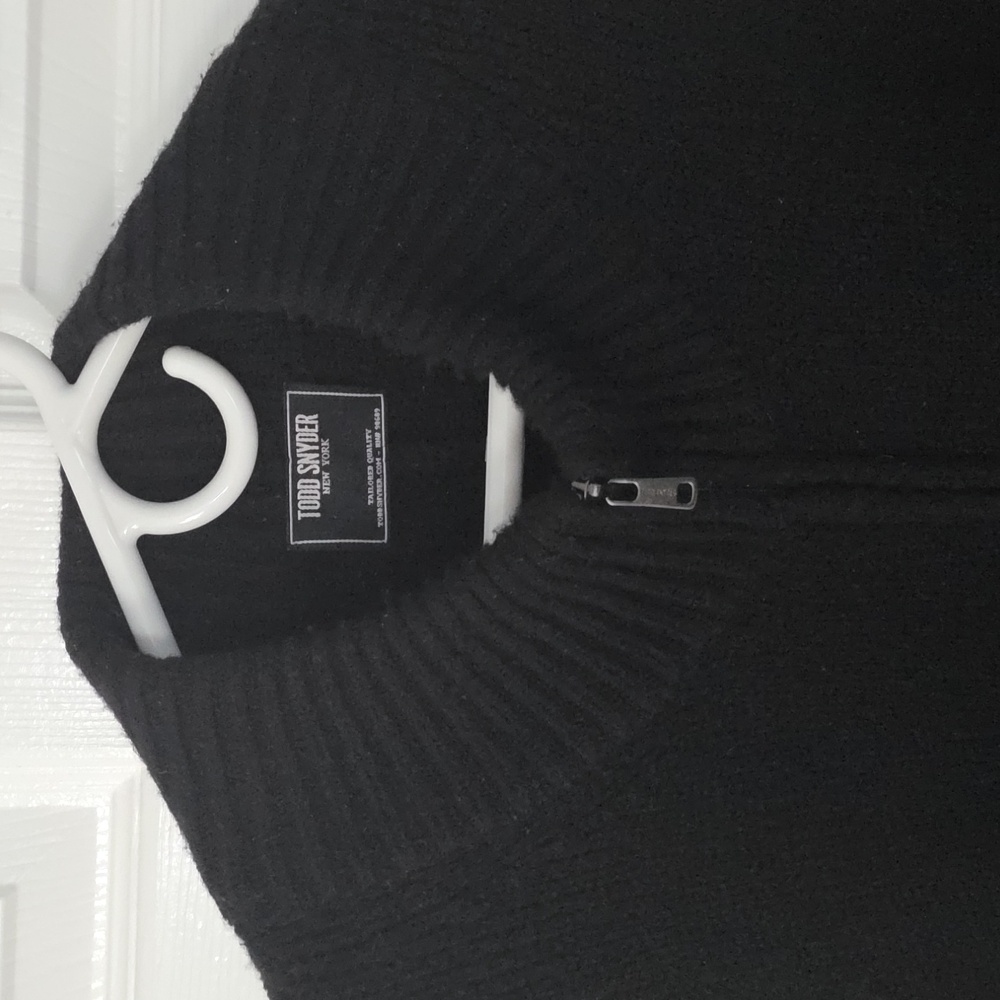 Todd Snyder Men’s Black Zipper-front Cardigan